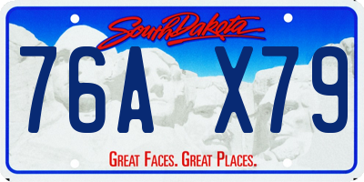 SD license plate 76AX79