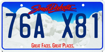 SD license plate 76AX81