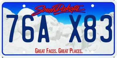 SD license plate 76AX83