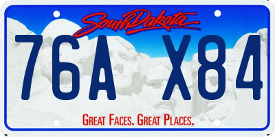 SD license plate 76AX84