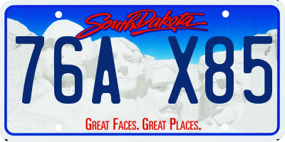 SD license plate 76AX85