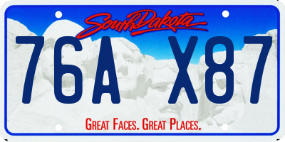 SD license plate 76AX87