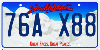 SD license plate 76AX88