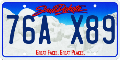 SD license plate 76AX89