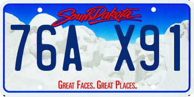 SD license plate 76AX91
