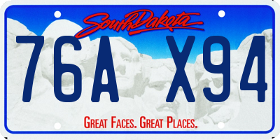 SD license plate 76AX94