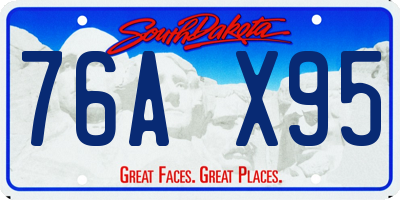 SD license plate 76AX95