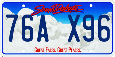 SD license plate 76AX96