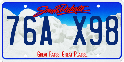 SD license plate 76AX98