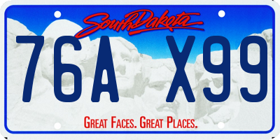 SD license plate 76AX99