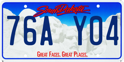 SD license plate 76AY04