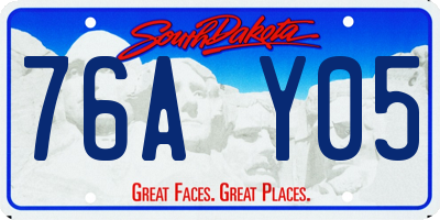 SD license plate 76AY05