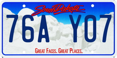 SD license plate 76AY07
