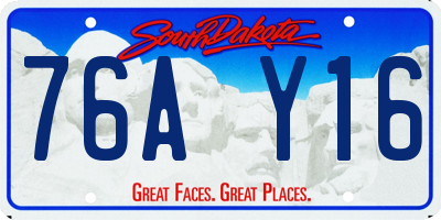 SD license plate 76AY16