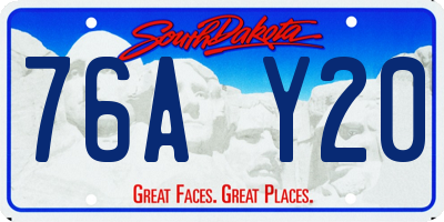 SD license plate 76AY20