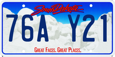 SD license plate 76AY21