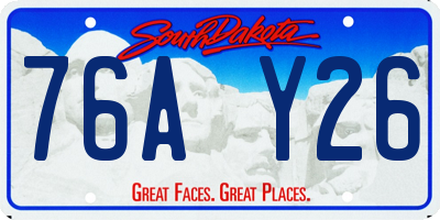 SD license plate 76AY26