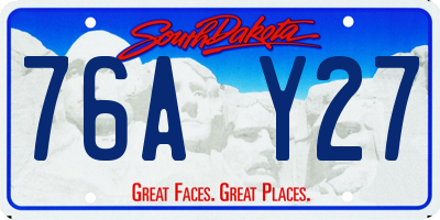 SD license plate 76AY27