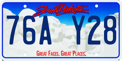 SD license plate 76AY28