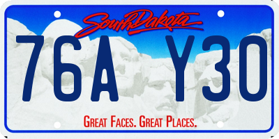SD license plate 76AY30