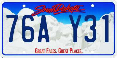 SD license plate 76AY31