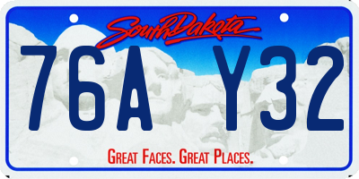 SD license plate 76AY32