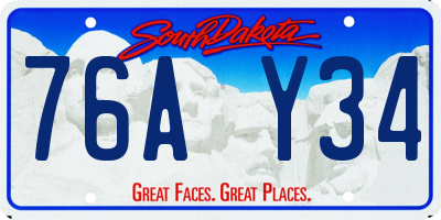SD license plate 76AY34