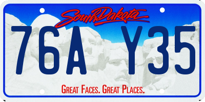 SD license plate 76AY35