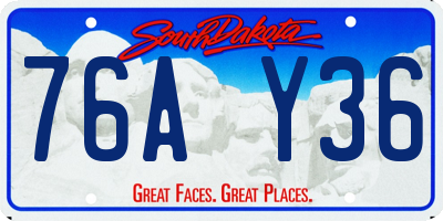 SD license plate 76AY36