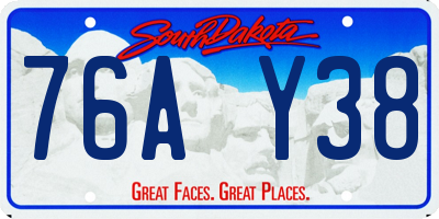 SD license plate 76AY38
