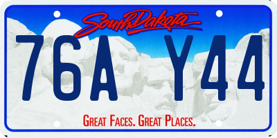 SD license plate 76AY44
