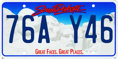SD license plate 76AY46