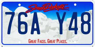 SD license plate 76AY48