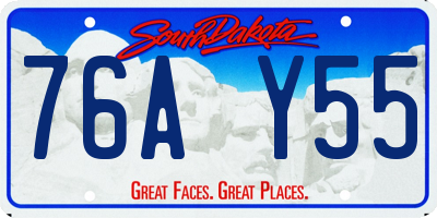 SD license plate 76AY55