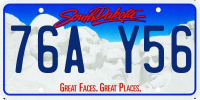 SD license plate 76AY56