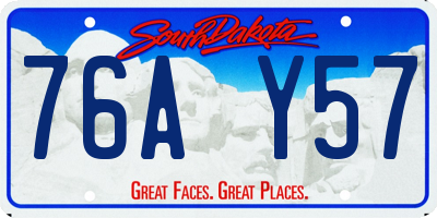 SD license plate 76AY57