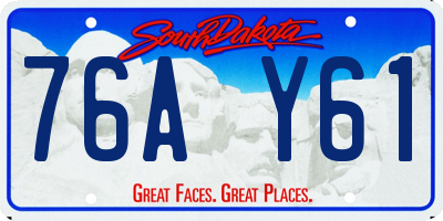 SD license plate 76AY61