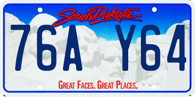 SD license plate 76AY64