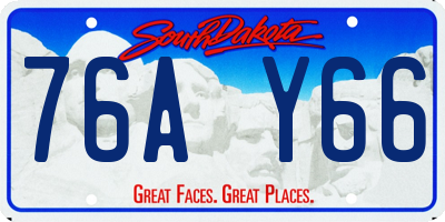 SD license plate 76AY66