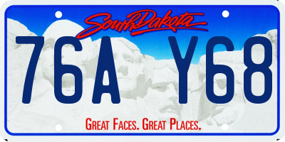 SD license plate 76AY68