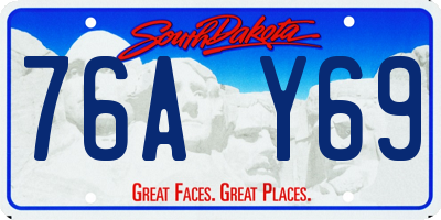 SD license plate 76AY69