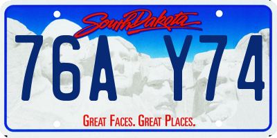 SD license plate 76AY74