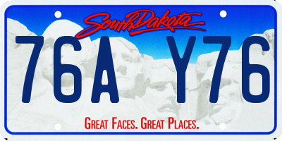 SD license plate 76AY76
