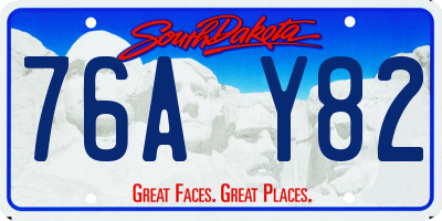 SD license plate 76AY82