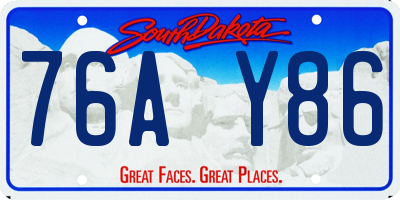 SD license plate 76AY86