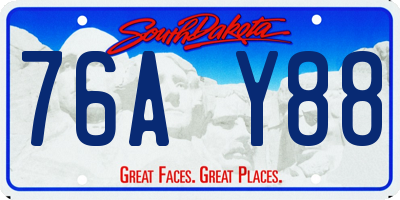 SD license plate 76AY88
