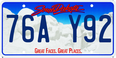 SD license plate 76AY92