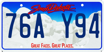 SD license plate 76AY94