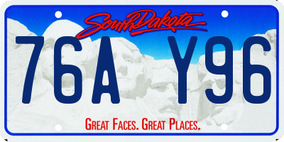 SD license plate 76AY96
