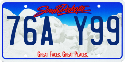 SD license plate 76AY99